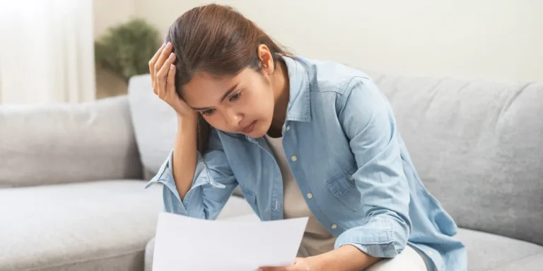 A woman looking at a document | Source: Shutterstock