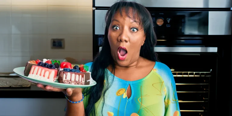 A startled woman holding a cake | Source: Shutterstock