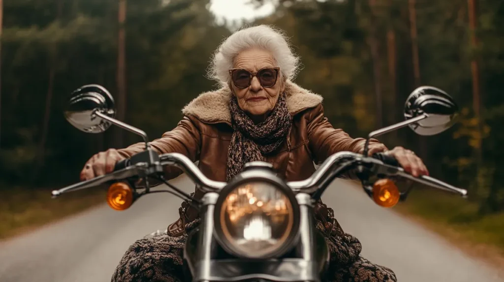 An old lady on a motorcycle | Source: Midjourney