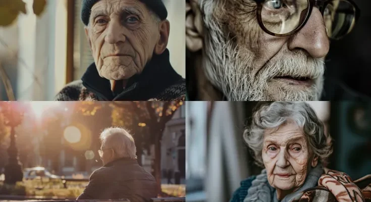 A collage of images of four elderly people | Source: Midjourney