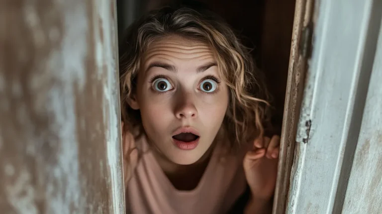 A woman looking into the basement | Source: Midjourney