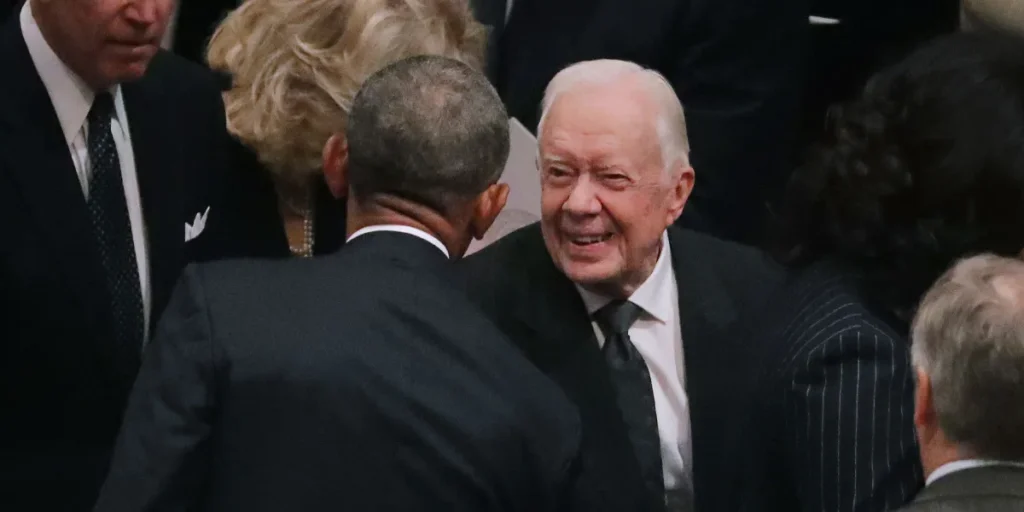 Former U.S. Presidents Barack Obama and Jimmy Carter | Source: Getty Images