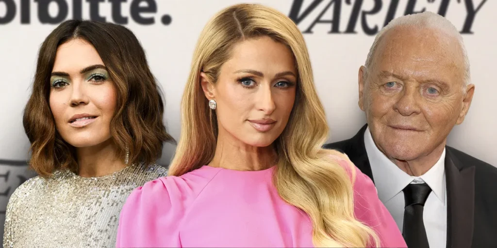 Mandy Moore, Paris Hilton, and Anthony Hopkins | Source: Getty Images