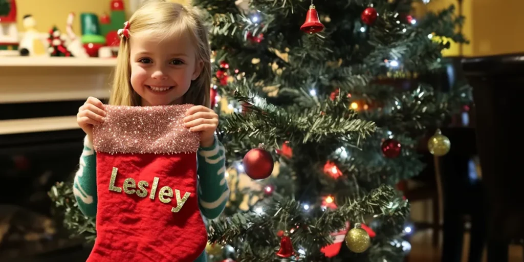 A cheerful little girl holding a Christmas stocking | Source: AmoMama