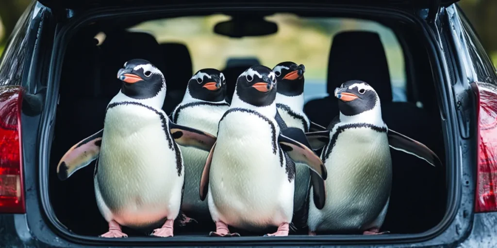 Penguins in the trunk of a car | Source: Amomama