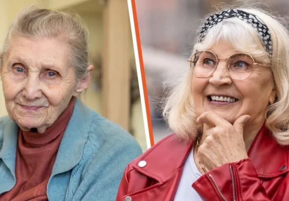 A collage of a poor older woman and a rich older lady | Source: Shutterstock