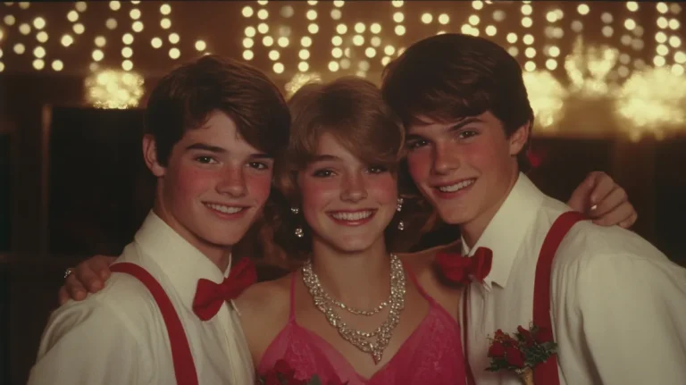 Photo of two guys and a girl on a prom | Source: Midjourney