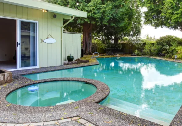 A backyard pool | Source: Shutterstock