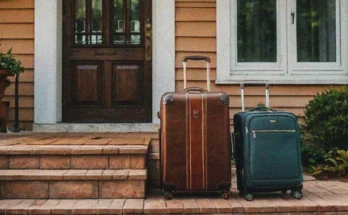 Two suitcases on a front porch | Source: Amomama